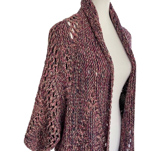 Kookai Grandmacore Open Knit Multicolor Cardigan Sweater Kimono Size 1 Boho Chic - Picture 2 of 13